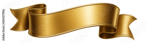 Gold banner ribbon label.