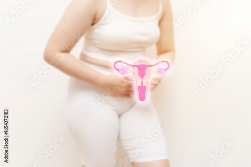 Wallpaper Mural Woman with uterus illustration highlighting reproductive health Torontodigital.ca