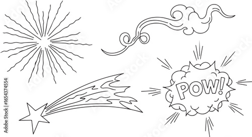 Black and white firefighter vector illustration