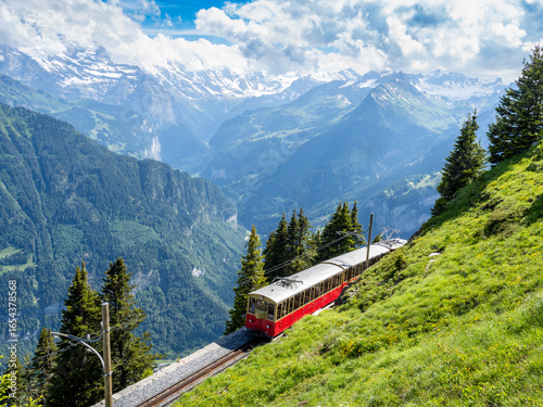 Schynige Platte funicular and mountain views, Switzerland