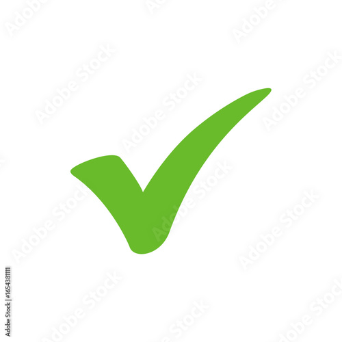 Green tick, check and confirm icon vector design. Chekmark icon. Symbol of agreement isolated on transparent back ground. Vector illustration