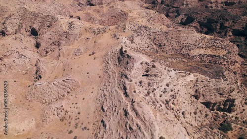 Aerial view of the Gorafe desert in Granada, Andalusia, Spain