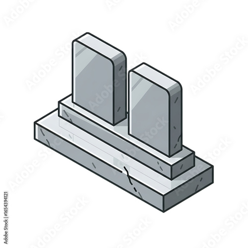 Double gravestone, symbolizing eternal rest for loved ones.