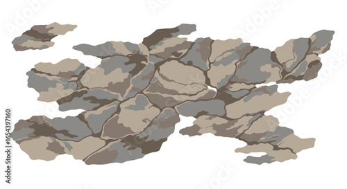 Abstract vector illustration resembling cracked stone or landmass