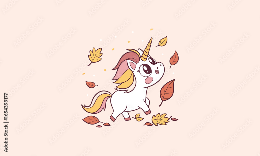 Obraz premium Unicorn in Hoodie Surrounded by Hearts