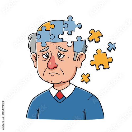 Elderly man representing dementia and memory loss in healthcare presentations and awareness campaigns
