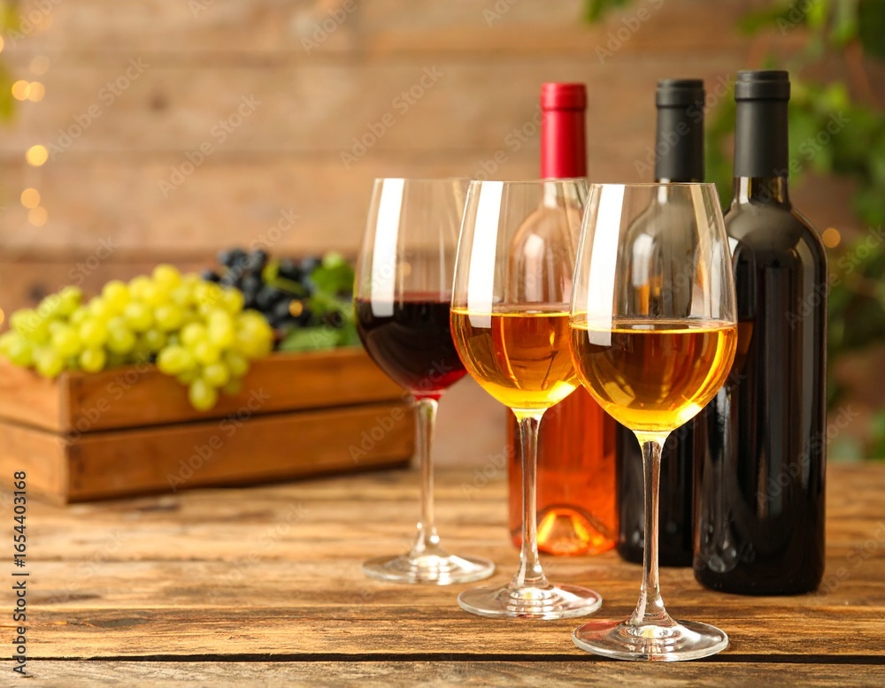 Fototapeta premium red wine and grapes