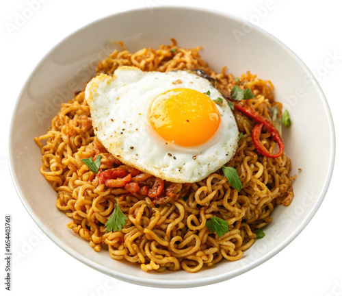 fried noodle indomie goreng served with sunny