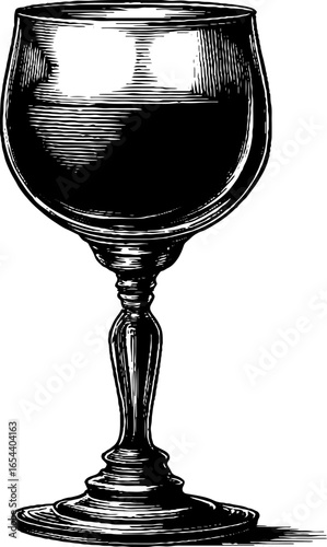 Vintage wine goblet illustration for design and decor