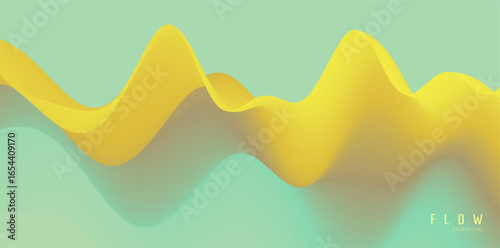 Abstract wavy background. Gradient colors. Trendy liquid design. Motion sound wave. Vector illustration for brochure, poster, cover, card, presentation, flyer or banner.