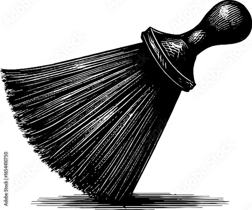 Vintage engraved illustration of pastry brush with bristles for culinary design