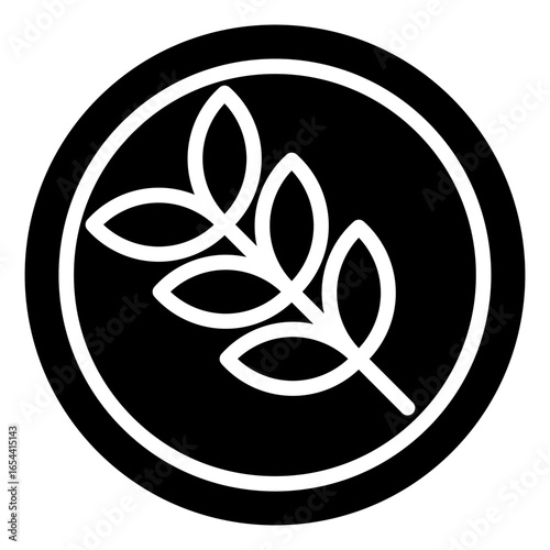 The icon represents organic, natural, or chemical-free products, relaxation products that use natural ingredients from plants for medicine, relaxation, or spa.