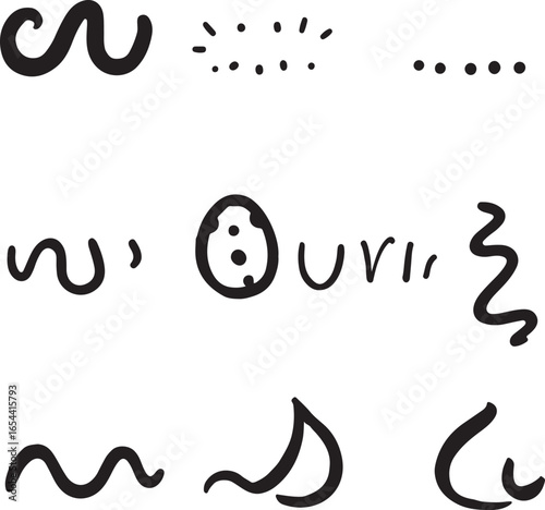 Abstract Black and White Markings Assortment