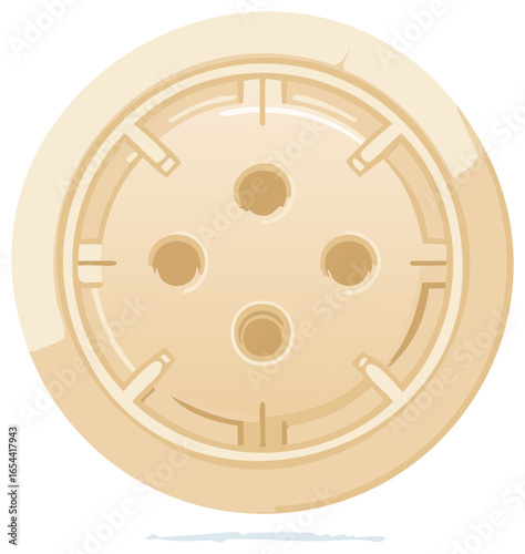 Cartoon Button Design with Circular Shape and Four Holes for Clothing or Sewing Projects