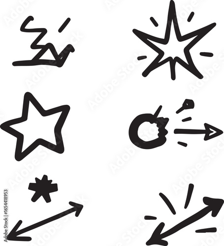 Hand Drawn Sketches Depicting Explosions Movement