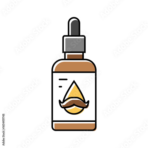 beard oil bottle men cosmetic color icon vector illustration