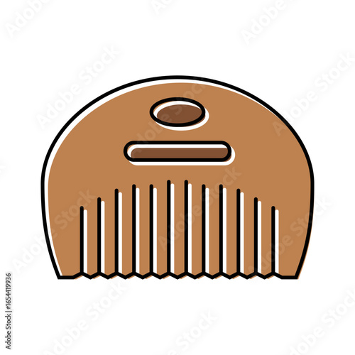 beard comb men cosmetic color icon vector illustration