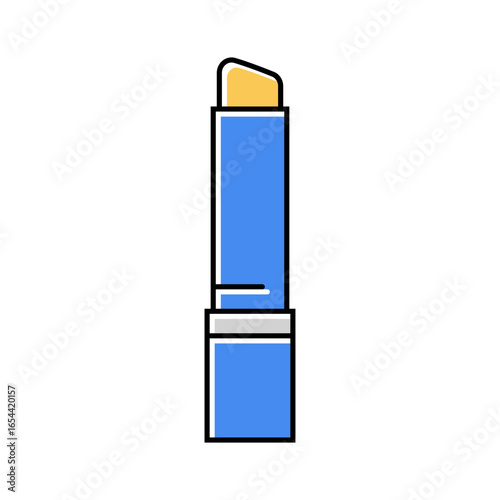 lip balm men cosmetic color icon vector illustration