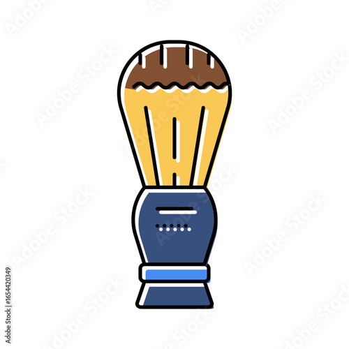 shaving brush men cosmetic color icon vector illustration