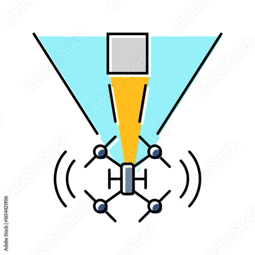 obstacle detection aerial vehicle color icon vector illustration