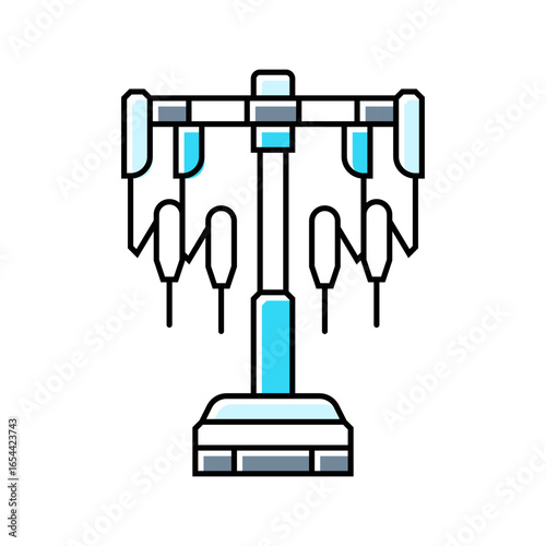 robotic surgery system healthcare innovation color icon vector illustration
