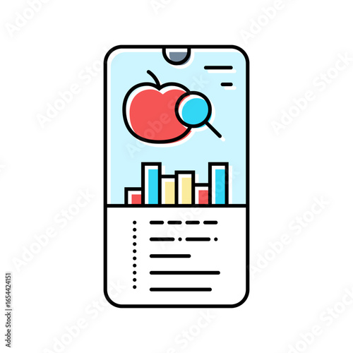 nutritional tracking app healthcare innovation color icon vector illustration