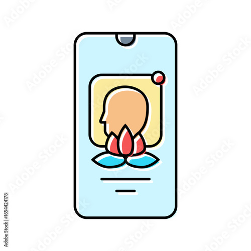 digital mental health platform healthcare innovation color icon vector illustration