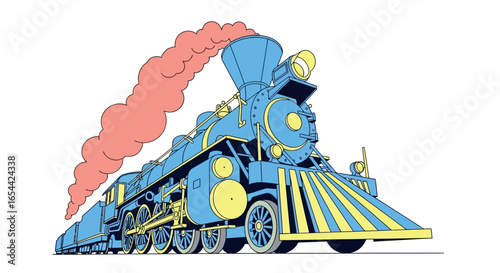 Vintage steam train illustration vector graphic design art