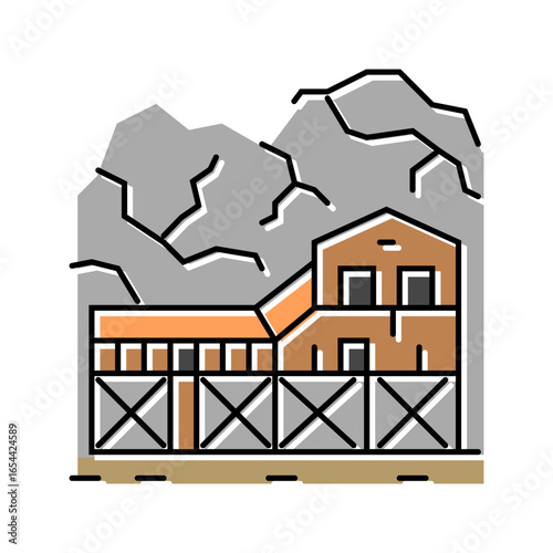 coal mine industry color icon vector illustration