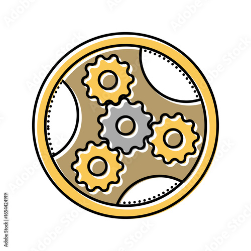 gear mechanism industry color icon vector illustration