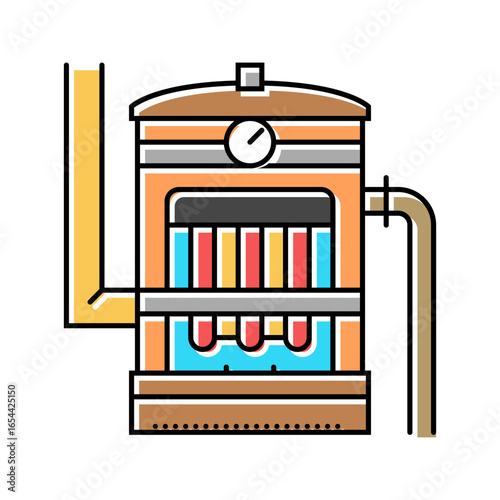 steam powered pump industry color icon vector illustration