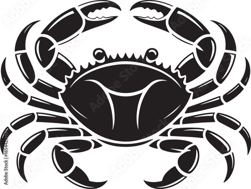 crab Stylized black silhouette on a white background