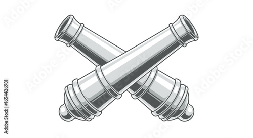 Crossed cannons artillery symbol vector illustration art