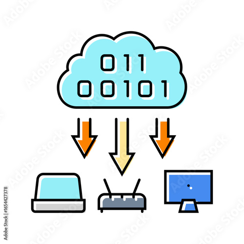 cloud computing industry color icon vector illustration