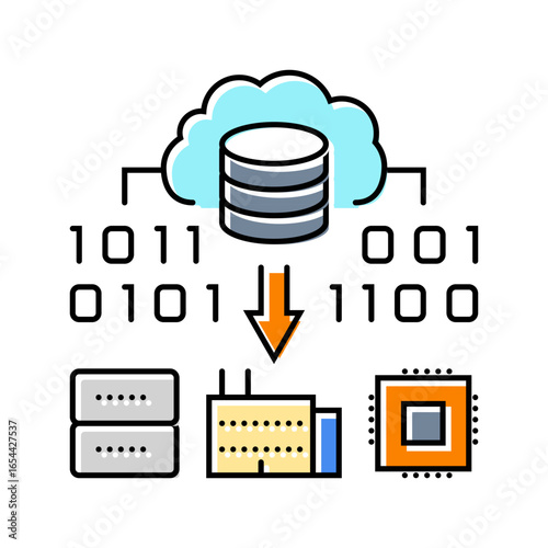 edge computing industry color icon vector illustration