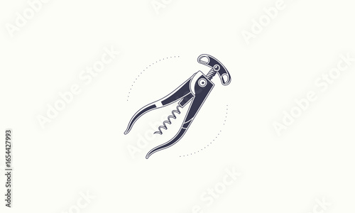 Vintage Corkscrew Opener Illustration