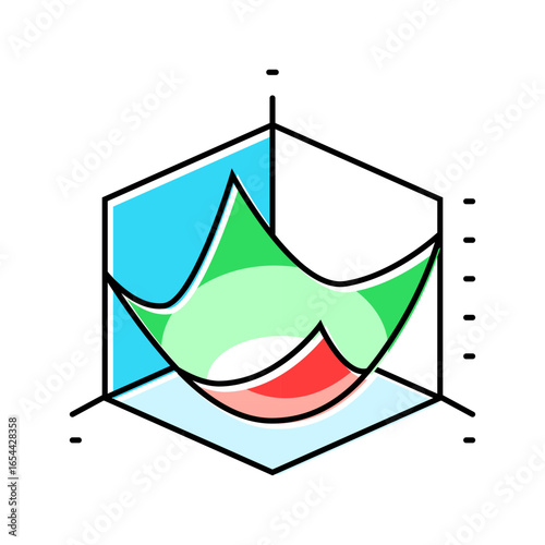 gradient descent arrow machine color icon vector illustration