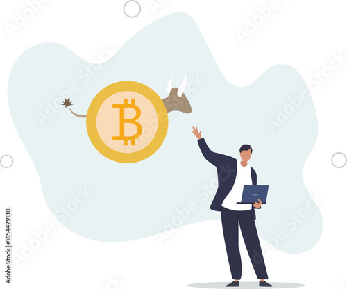 expectation of growth in the price of bitcoin. concept of trading and technical analysis.