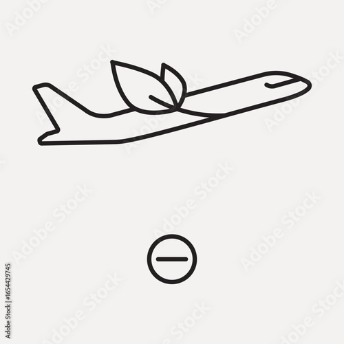 Airplane eco departure icon