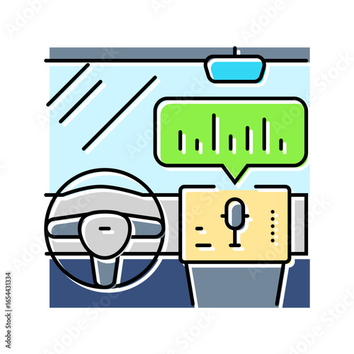 voice activated system auto tainment color icon vector illustration