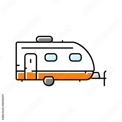 camper trailer mobile home color icon vector illustration