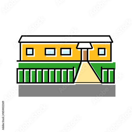 small fence mobile home color icon vector illustration