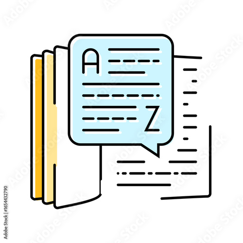dictionary nlp color icon vector illustration