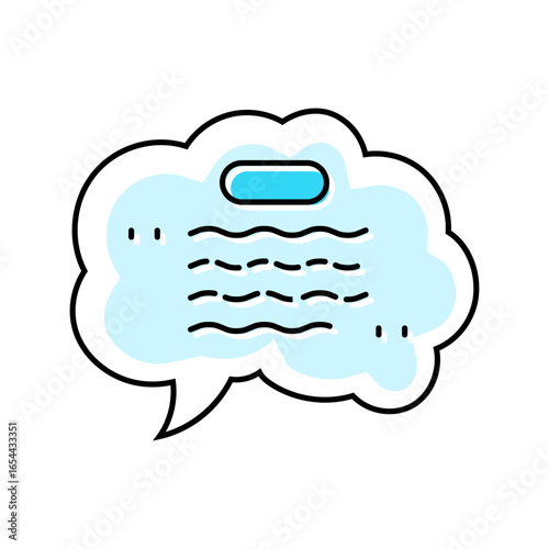 context bubble nlp color icon vector illustration