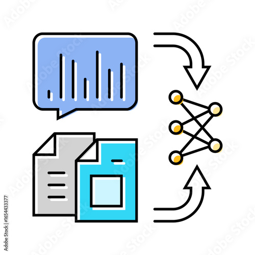 natural language model nlp color icon vector illustration