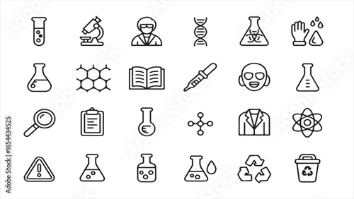 Science and Laboratory Icon Set icons biology