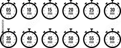 Timer stopwatch icon. time management designs. Label cooking symbols. Countdown timer symbol icons. Sport clock with time meaning
