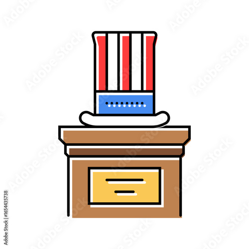 uncle sams hat podium color icon vector illustration