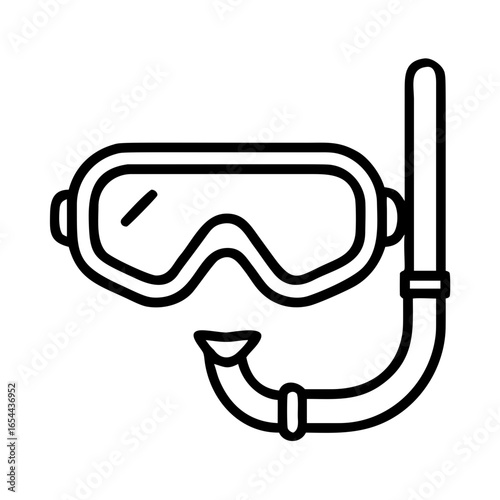 Diving mask vector icon perfect for water sports and aquatic activities in a beach setting