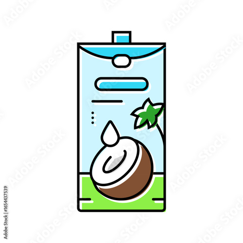 coconut water meal drink color icon vector illustration